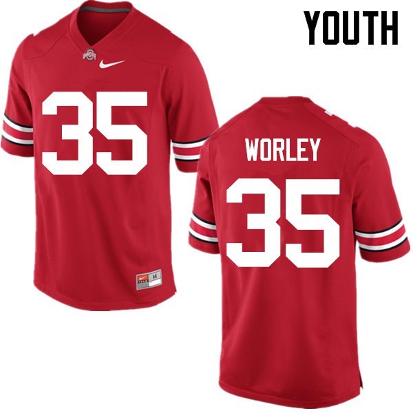 Ohio State Buckeyes #35 Chris Worley Youth High School Jersey Red OSU30203